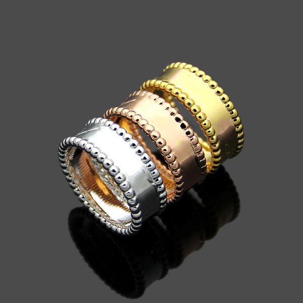 

z62 fahion big van brand man and women ring factory wholesale decorative flower shape sell jewelry have logo 18k gold plated lover ring, Silver