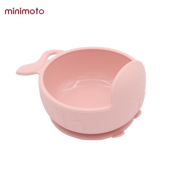 

solid baby bowl silicone infant learning safe non spill feeding tableware children dishes suction cup with straw container 380ml