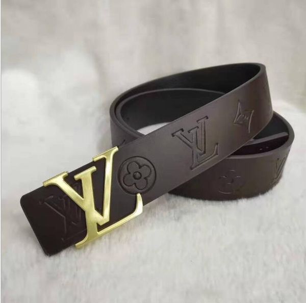 

selling men and women louis vuitton casual belt 120cm letter belt fashion belt box, Black;brown