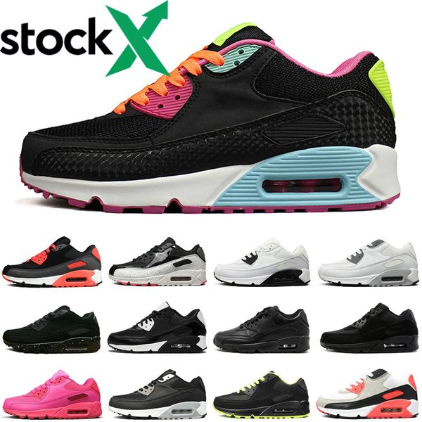 

nike air max airmax 90 90-х годов мужчины женщины кроссовки черный белый oreo инфракрасный открытый мужские женские замшевые кроссовки спорт, White;red