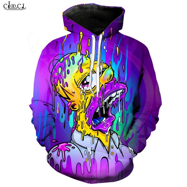 

2020 New Style Anime The Simpsons Hoodie Men Women Homer J. Simpson Hooded Pullovers 3D Printed Cartoon Casual Couples Coat