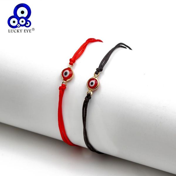 

lucky eye turkish evil eye charm bracelet adjustable braided red thread string rope bracelet for women girls men jewelry ey35, Golden;silver