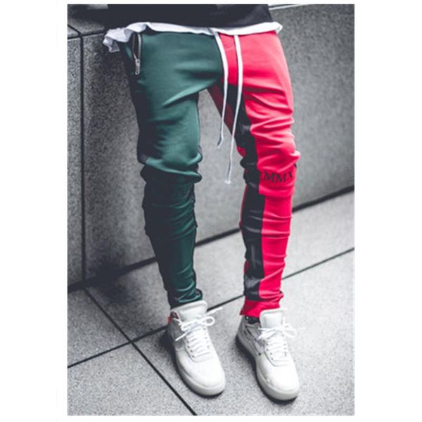 

fashion 2020 men jogger patchwork gyms pants men fitness bodybuilding gyms pants runners men's clothing sweatpants trousers hombre, Black