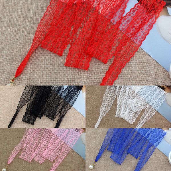 

women's pearl with diamond pendant waist pendant dress rope women's decorative dress lace knot belt, Black;brown