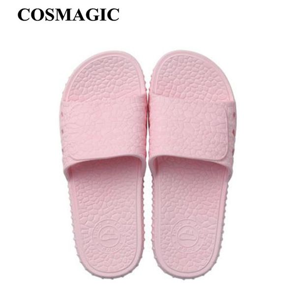 

cosmagic 2019 new indoor household slipper summer anti-slip quick drying beach soft sole bathroom shower couple slippers, Black