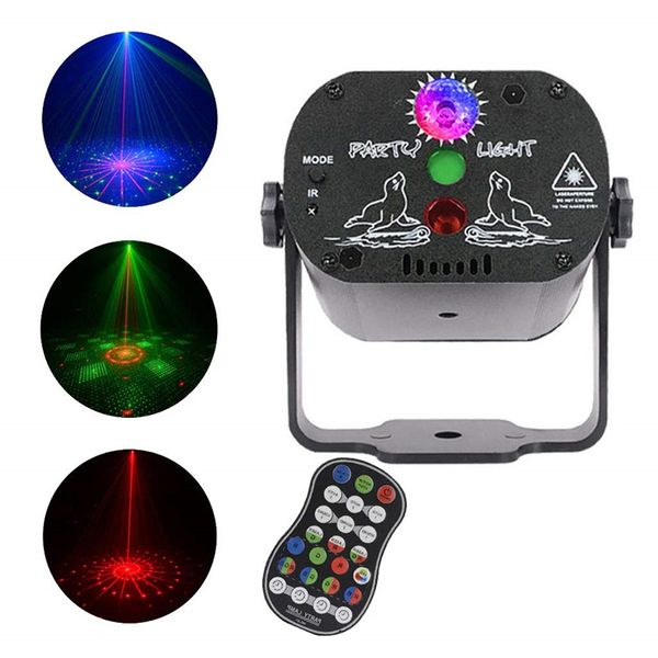 60 padrões LED DJ luzes USB 5V RGB Laser Laser Lâmpada de Projeção Remoto Estágio Iluminação para Casa Festa KTV DJ Dance Floor