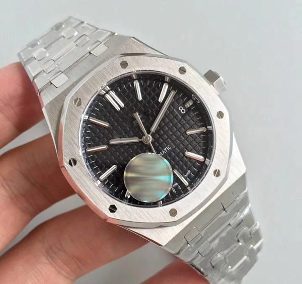 

#1388 watch for men royal oak automatic movement black face mens watch stainless original clasp mens watches ing, Slivery;brown