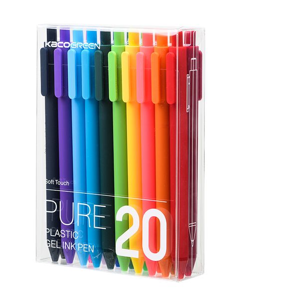 

kaco gel pen 0.5mm core rainbow colorful pen smooth writing school official signing ballpoint tip durable macaron candypure