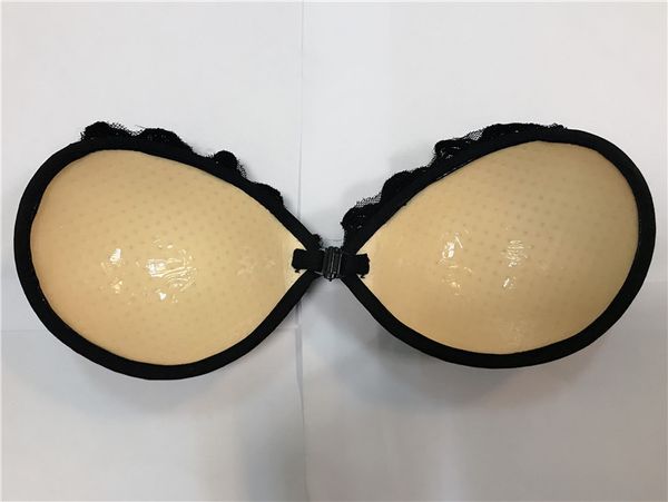 

2019 women underwear lingerie silicone strapless bra for wedding dress push up lace invisible bra backless brassiere bh, Red;black