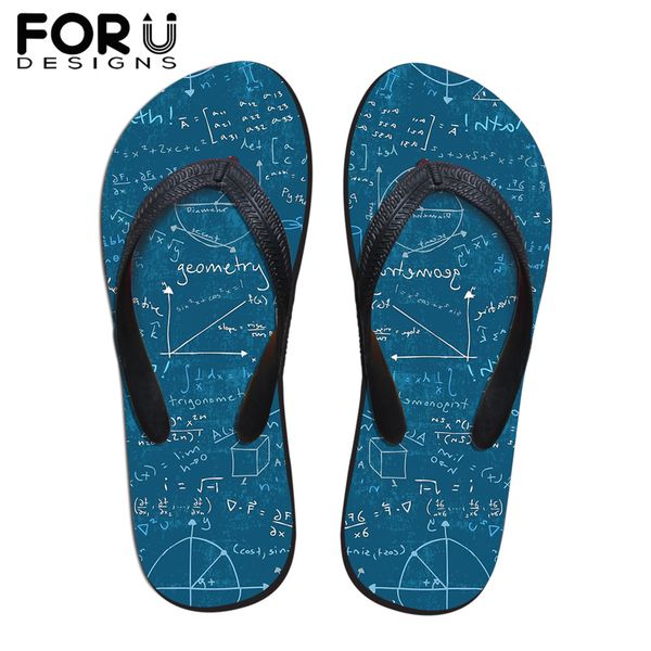 

forudesigns math homework print summer slippers women beach water rubber casual ladies house super light female flip flops mujer, Black