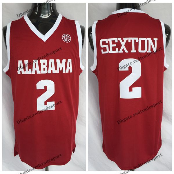 

mens alabama crimson tide collin sexton college basketball jerseys mens collin sexton red #2 stitched shirts s, Black