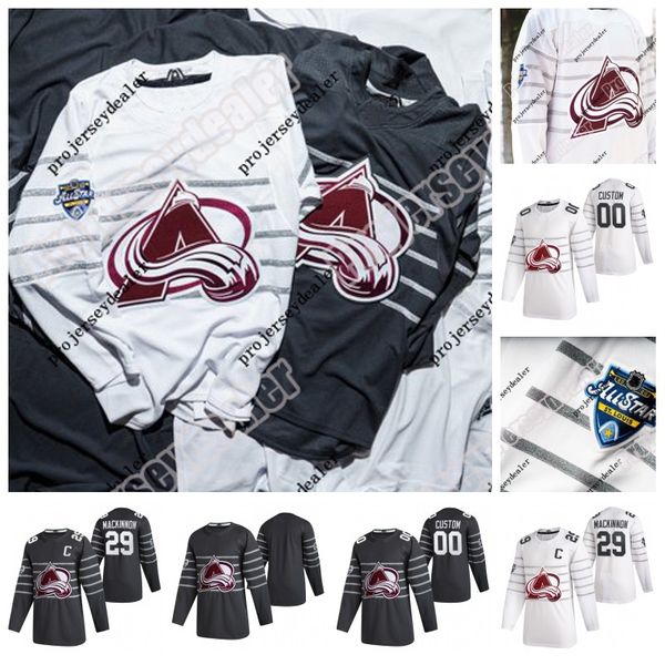 

colorado avalanche 2020 all-star game jersey nathan mackinnon mikko rantanen gabriel landeskog cale makar samuel girard j.t. compher, Black;red