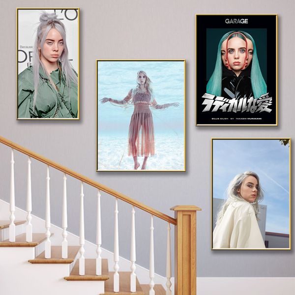 

nordic billie eilish canvas posters and prints minimalist wall art abstract painting home boys room home decor