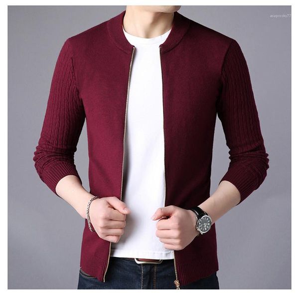 

knit cardigan mens sweaters casual long sleeve males clothes mens designer pure color sweaters fashion zipper, White;black