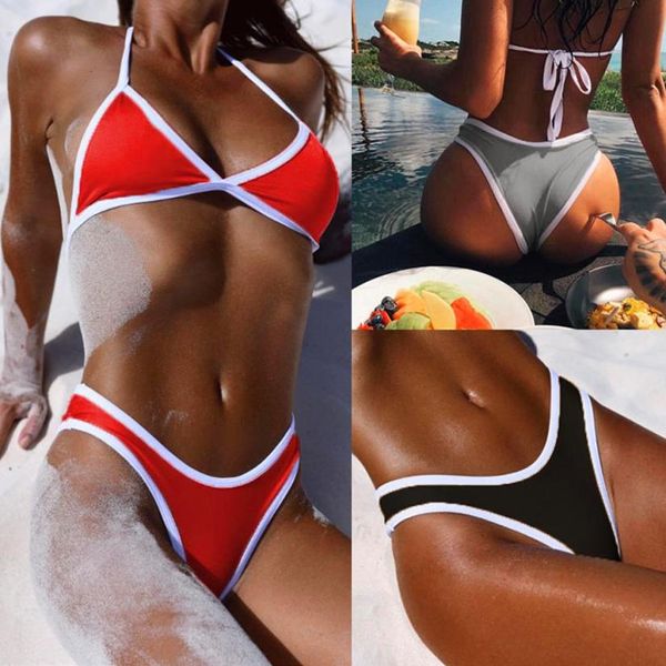 

2018 new bikini 1 set brazilian lady push up bra padded triangle bandage bathing suit good-looking swimsuit swimwear biquini