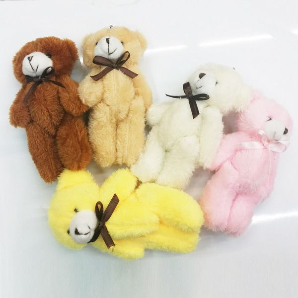 

40pcs/lot 14cm mini teddy bear stuffed plush toys keychain toy for cartoon bouquet toy wedding gifts christmas promotion gifts