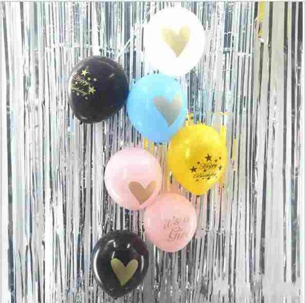 

team bride latex printed balloons pink white black party wedding decorations kids toy party supplies