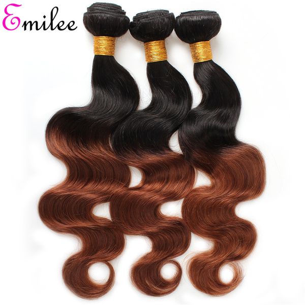 

emilee myanmar body wave brown hair bundles 1b/30 brown remy hair extension 1b 30 body wave hair weave 3/4 bundles, Black