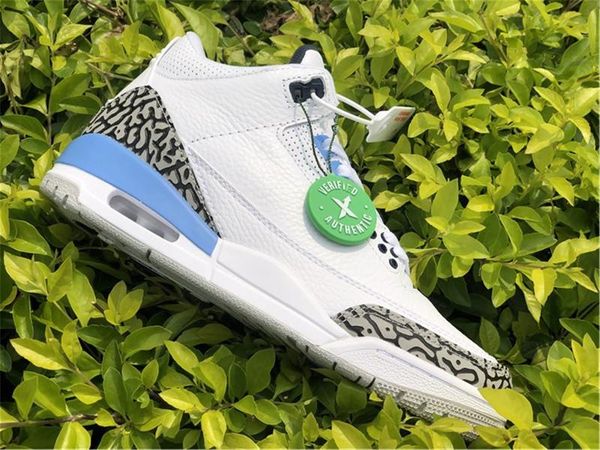 

2020 released authentic 3 unc men basketball shoes white valor blue tech grey white cement sneakers sports ct8532-104 with original box