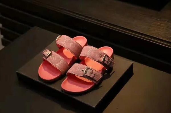 

new luxury mens womens summer sandals beach slide luxury slippers ladies shoes print leather flowers bee 35-41 no box, Black