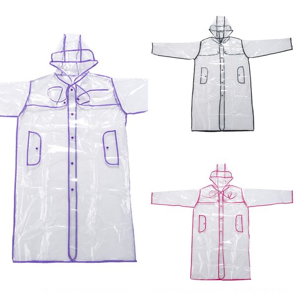 

m4drc transparent couple men's women's long thickened transparent raincoat lovers japanese and korean raincoat edge anti-stretch h, Red;brown