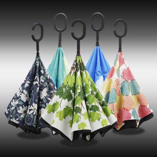 

folding reverse umbrella double layer c handle inverted umbrellas c handle double layer windproof beach reverse umbrellas