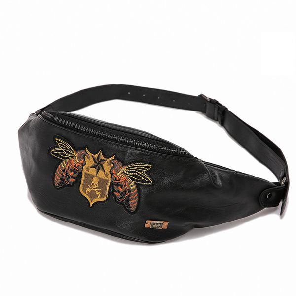 

young fashion men's and women's backpacks small chest bag embroidery rivets