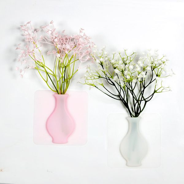 

magic gui jiao hua bottle stickers living room glass seamless paste creative hanging flower pot for office wall decorative trill