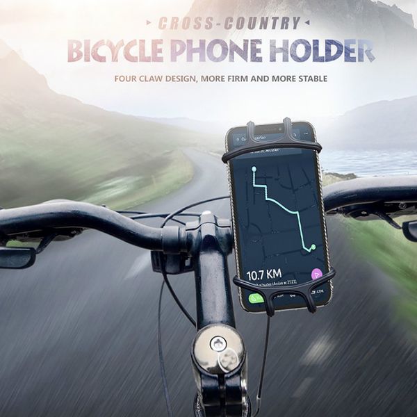 

universal silicone bicycle phone holder for 4-6 inches mobile cell phone bike handlebar clip stand gps mount bracket 5 colors