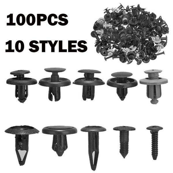 

100 pcs trunk screw rivets set car bumper fender for auto plastic fastener clips