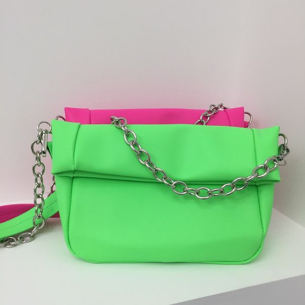 

bright color new western style shoulder bag messenger bag women's ins all-match running south korea pursepu leather