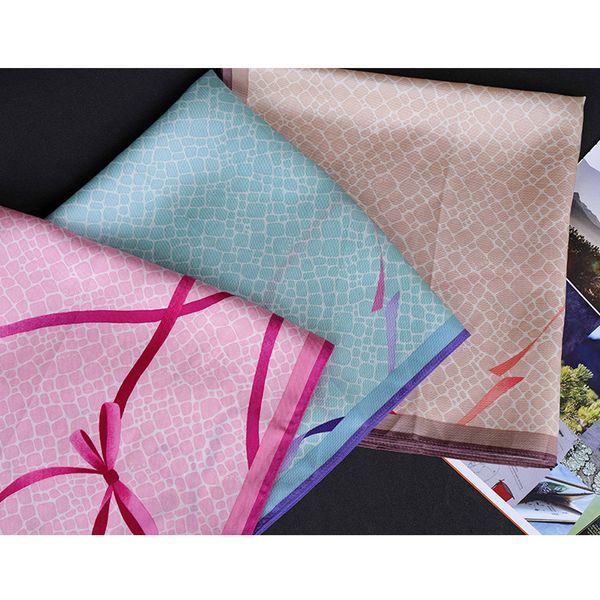 

2pcs 58*58cm japan and south korea silk cotton handkerchief printed handkerchief wipe towel pocket towel, White