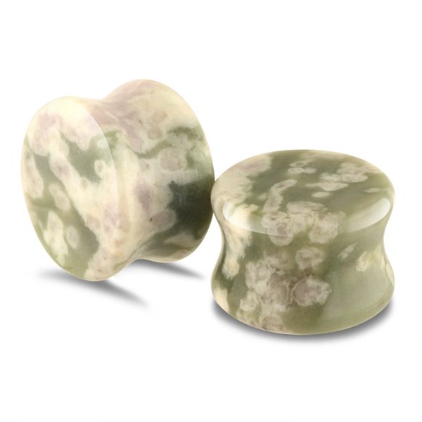 

wholesale body jewelry natural organic stone ear plugs gauges expanders stretcher double flared flesh tunnels 6-16mm, Silver