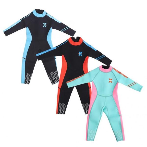 

2.5mm children diving wetsuit swimwears diving suits long sleeves boys girls surfing keep warm snorkeling swimsuit