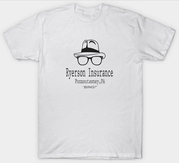 

groundhog day t shirt ryerson insurance bill murray 1990's film movie, White;black