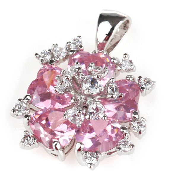 

shunxunze dropshipping berserk wedding pendants women jewelry & accessories charms christmas gifts pink cubic zirconia rhodium plated r511, Silver