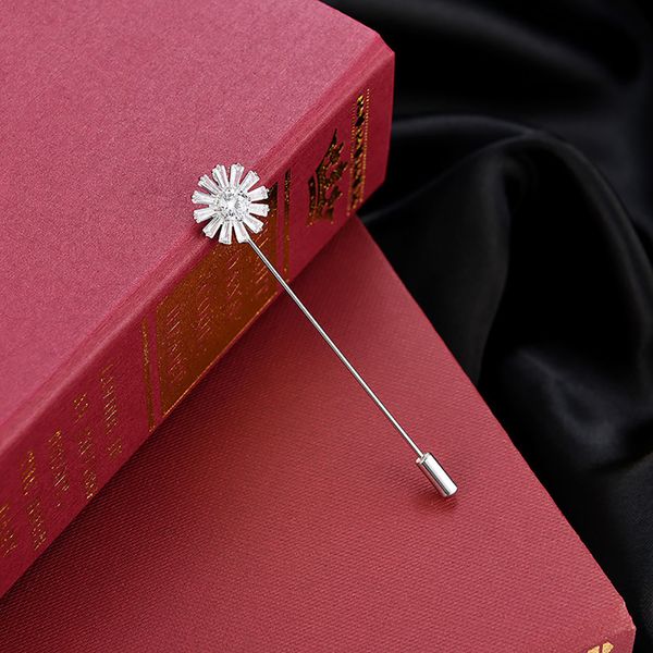 

women headwear hollow star flower shape rhinestone zircon brooch pins breastpins clothes decor, Gray