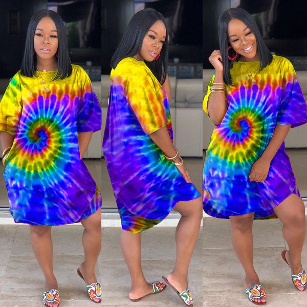 

selling fashion tie dye irregular dress dress women's nightclub, Black;gray