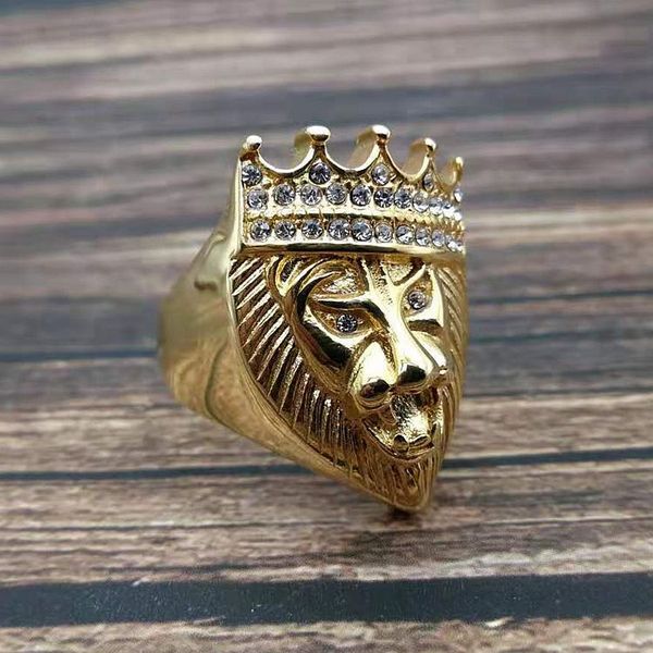 

dominance lion kings crown authority power rings fashion jewelry titanium steel casting ring party anniversary gifts, Silver