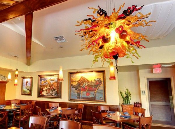 

brilliant multi color chihuly style hand blown glass chandelier light fixture home l decoration led light source