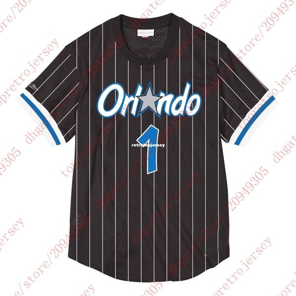 

дешевый custom # 1 anfernee "penny" hardaway mitchell ness, черная майка с топом, мужские сшитые майки для баскетбола, майка ncaa, Black;blue