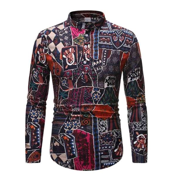 

klv 2020 мужская весна новая мода печати рубашки плюс размер 3xl одежда повседневная бизнес гавайи с длинным рукавом нагрудные рубашки топы, White;black