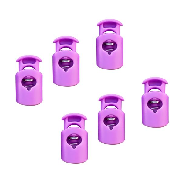 

lot 6 shock cord ser lock end toggle buckle for drawstring rope shoelace, Black