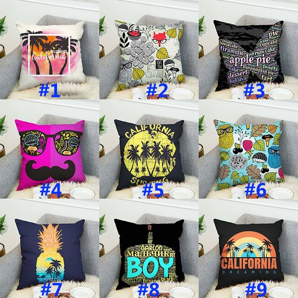 

3d printed pillow case double sided cushion cover pillowcase super soft cloth bedding sofa car pillow cover 13 styes hh9-2260