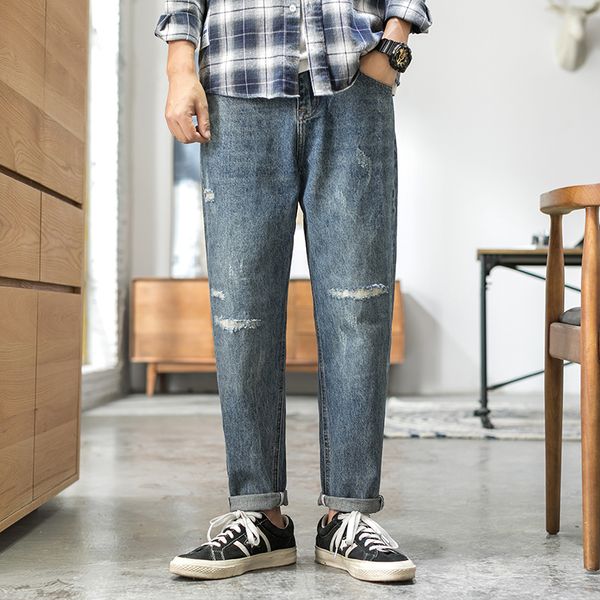 

dossan male jeans for men slim fit pants denim designer trousers casual skinny jean homme pant soft biker pantalones hombre, Blue