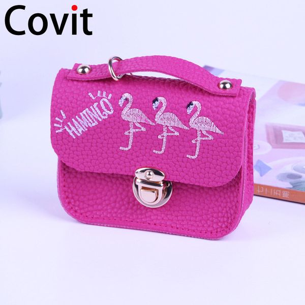 

mini bag keychain new flamingos zero leather wallet key ring purse woman car key chain small purse child student 11*9*3cm, Silver