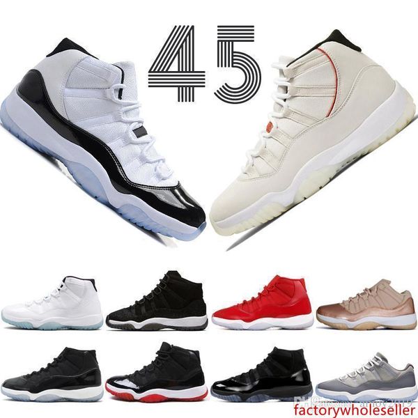 

high concord 45 11 xi 11s cap gown prm heiress retros retro gym red chicago platinum tint space jams men basketball shoes sports sneakers