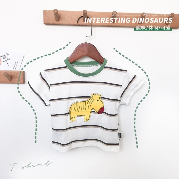 

2020 boys summer t-shirt children cartoon horse round neck short sleeve top, Blue