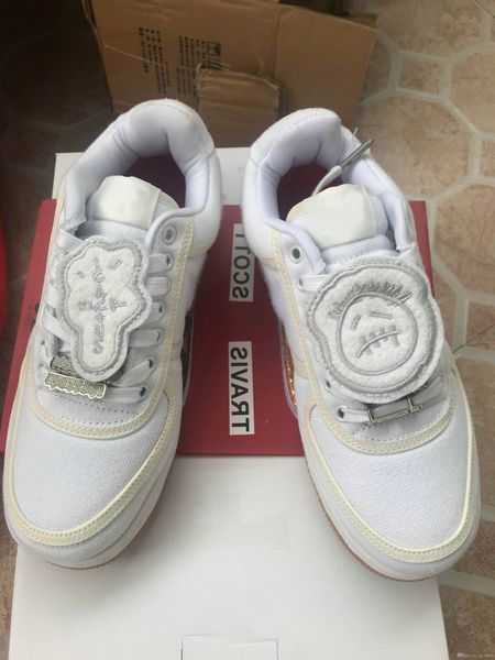 

forces x travis scotts mens women white skateboard shoes 3m reflect fashion casual sneakers with box size 5.5-11