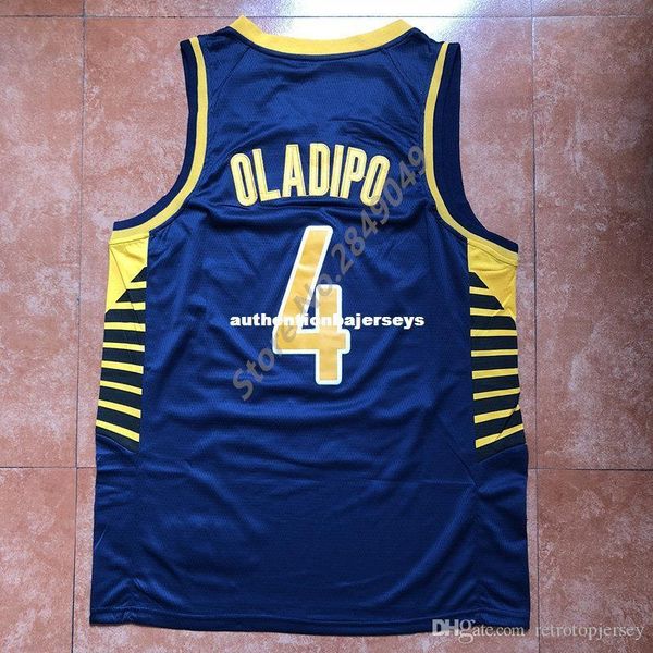 

new mens # 4 victor oladipo топ баскетбол джерси сша размер xs-6xl сшитый жилет высшего качества трикотажные изделия ncaa, Black;blue
